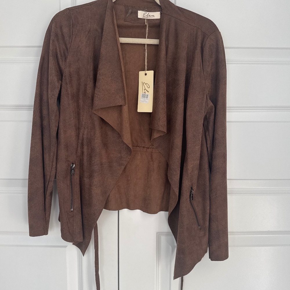 NWT Elan leather look lightweight jacket Size M
